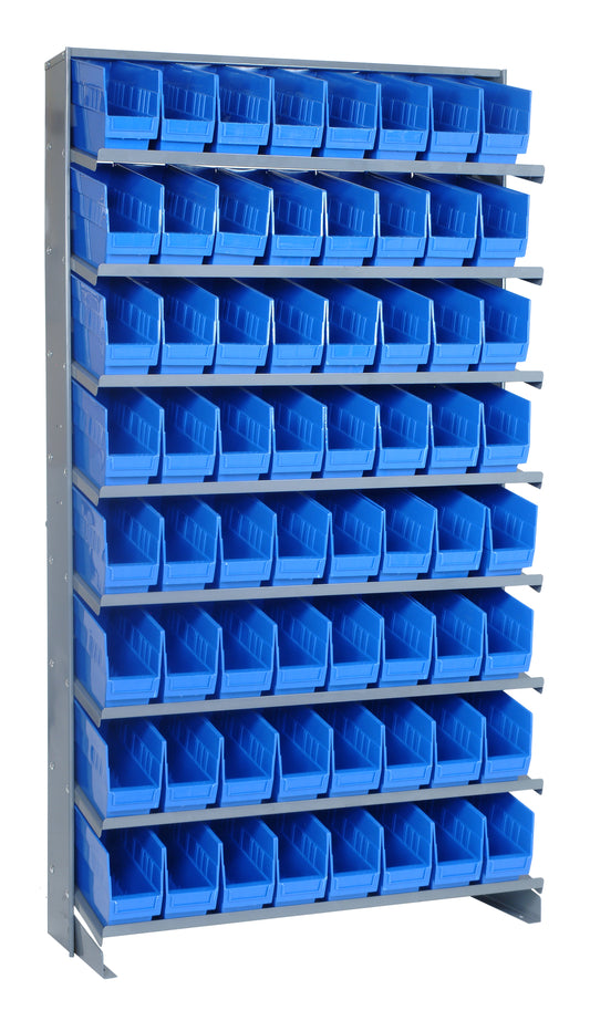 Quantum Single-Sided Pick Racks with Bins – 12" x 36" x 63-1/2" – Kit – QPRS-201 – Blue