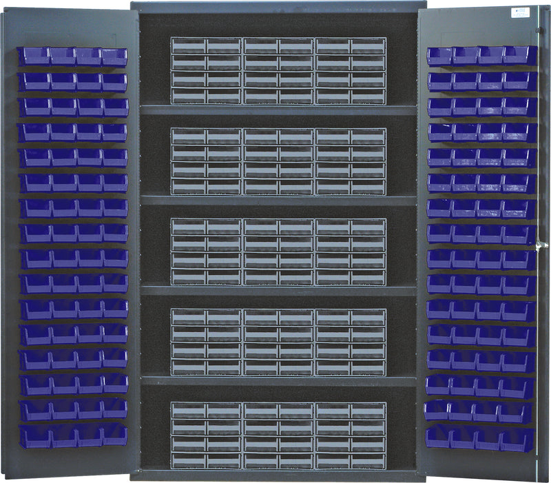 Quantum Storage Cabinets with Bins – 24" x 48" x 78" – QSC Series – QSC-QIC83 – Blue