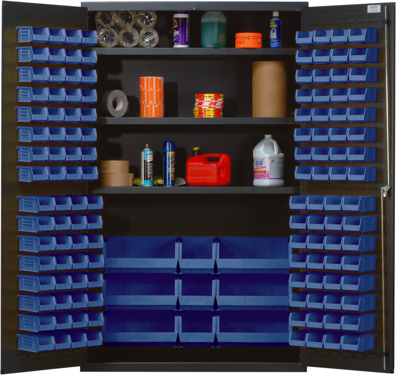 Quantum 48" Wide Storage Cabinets – 48" x 24" x 78" – QSC Series – Kit – QSC-48S – Blue