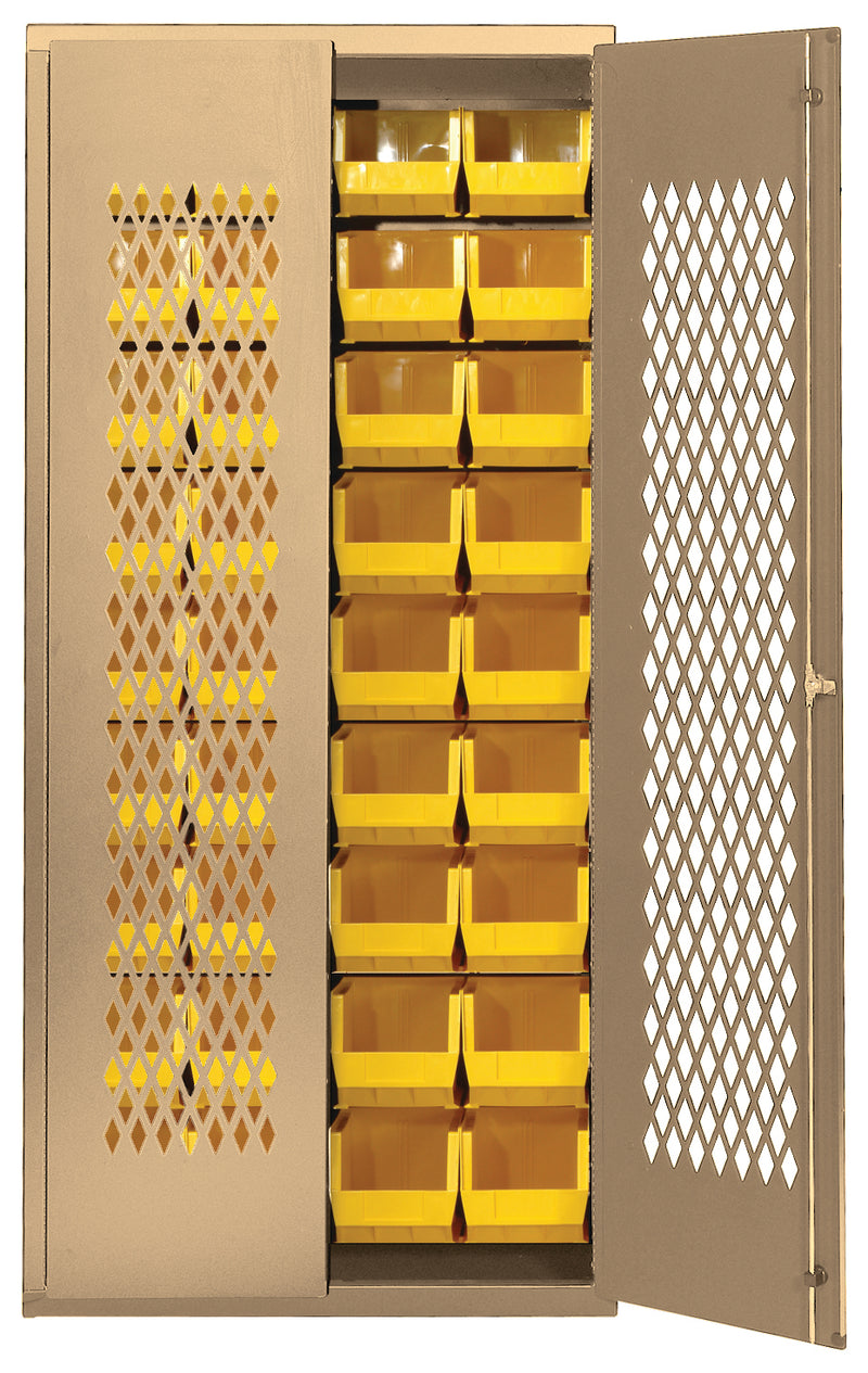 Quantum Storage Cabinets with Bins – 18" x 36" x 78" – MESH-BG Series – MESH-BG-240BK