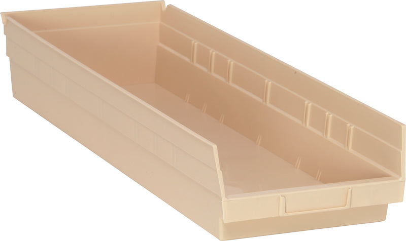 Quantum 4" Shelf Bins – QSB114 to QSB122 – Case Pack – 23-5/8" x 8-3/8" x 4" – QSB114 – Ivory