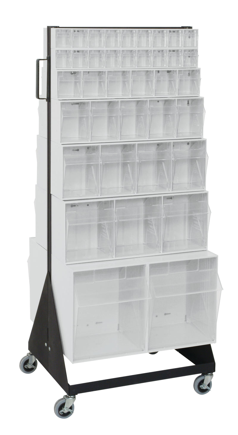 Quantum Clear Tip-Out Bin Stand – 16" x 23-5/8" x 52" – QFS248-76 – QFS248-76 – QFS400 – White