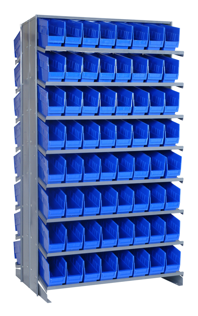 Quantum Double-Sided Pick Racks with Bins – 24" x 36" x 63-1/2" – Kit – QPRD-201 – Blue