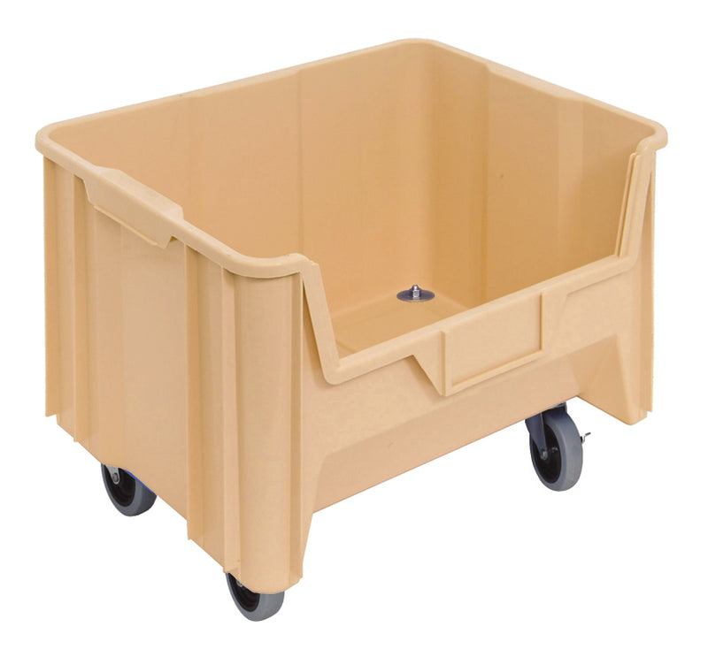 Quantum Mobile Giant Stack Containers – Case Pack – 15-1/4" x 19-7/8" x 12-7/16" (with casters 15-7/16"H) – QGH705MOB – Ivory