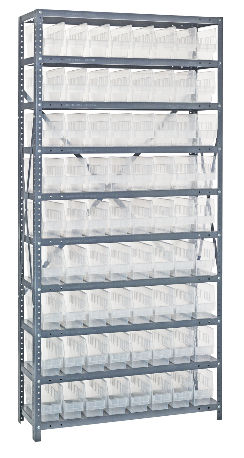 Quantum Clear-View Steel Shelving Units – 1239-201CL to 1275-202CL – 1275-201CL – Clear