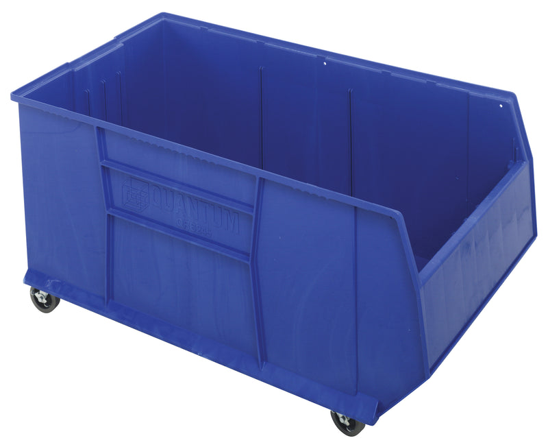 Quantum RackBin 42" Rack Bin Containers – Kit – 41-7/8" x 23-7/8" x 17-1/2" (with casters 20-1/2"H) – QRB256MOB – Blue