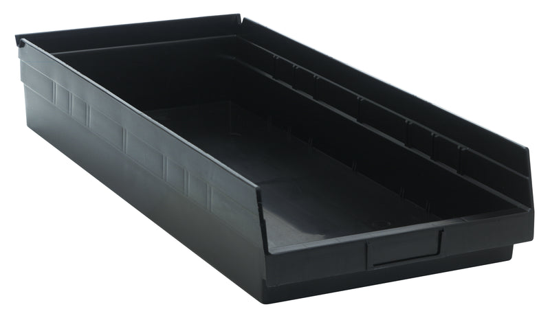 Quantum 4" Shelf Bins – QSB114 to QSB122 – Case Pack – 23-5/8" x 11-1/8" x 4" – QSB116 – Black