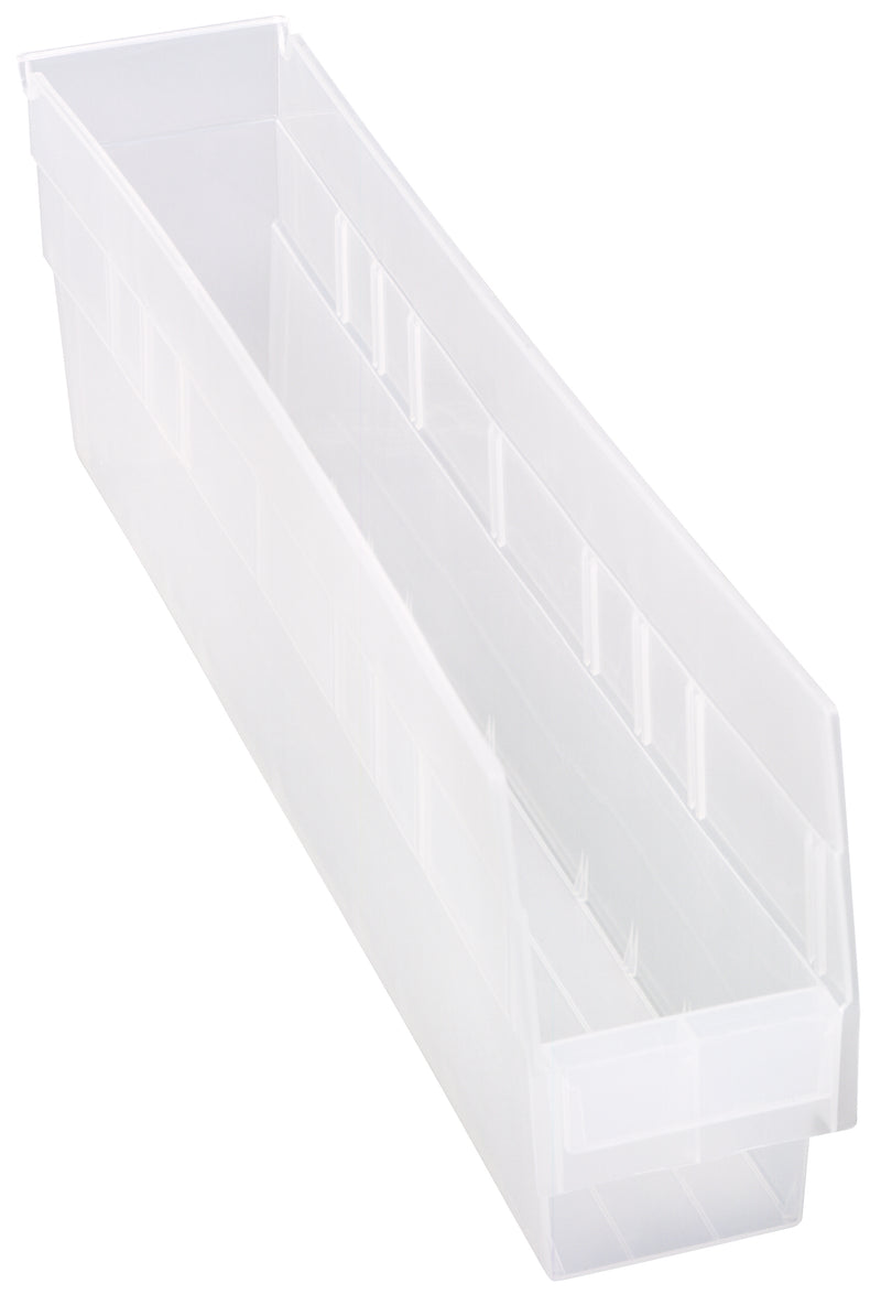 Quantum Clear-View Store-More 6" Shelf Bins – QSB201CL to QSB206CL – Case Pack – 23-5/8" x 4-1/8" x 6" – QSB205CL – Clear