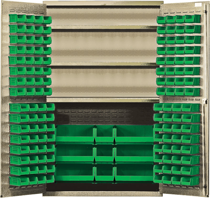 Quantum 48" Wide Storage Cabinets – 48" x 24" x 78" – QSC-BG Series – Kit – QSC-BG-48S – Green