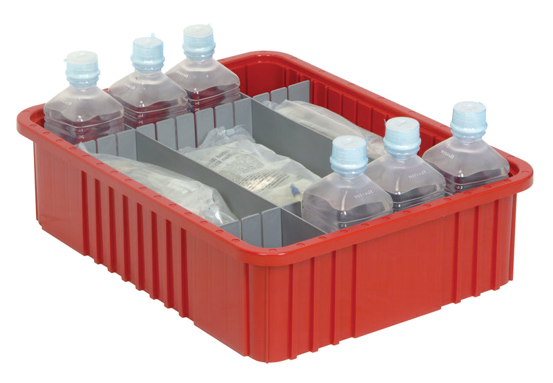 Quantum Dividable Grid Containers – DG92080 to DG93120 – Case Pack – 22-1/2" x 17-1/2" x 6" – DG93060 – Red