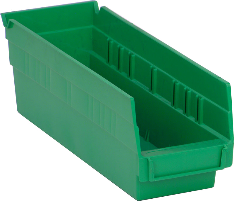 Quantum 4" Shelf Bins – QSB100 to QSB104 – Case Pack – 11-5/8" x 4-1/8" x 4" – QSB101 – Green