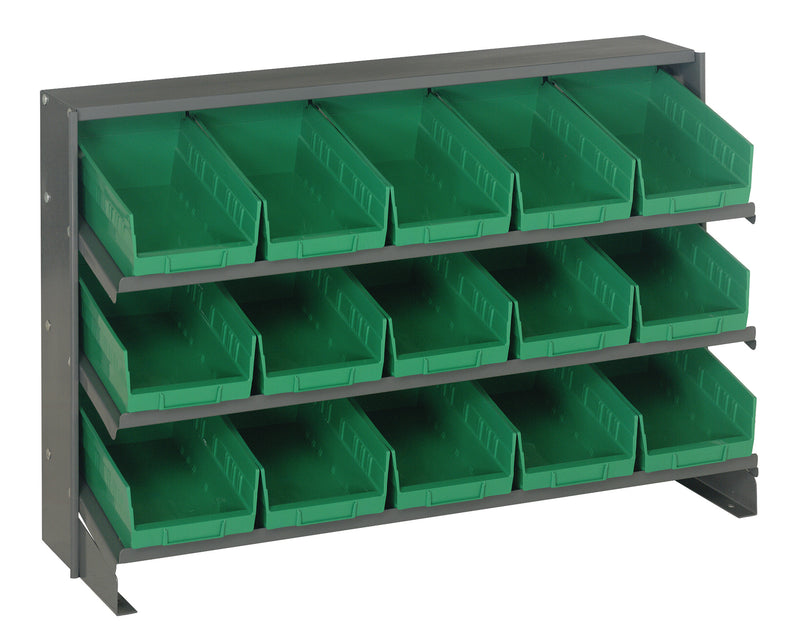 Quantum Bench Racks with Bins – 12-1/2" x 36" x 23" – QPRHA-102 – Green