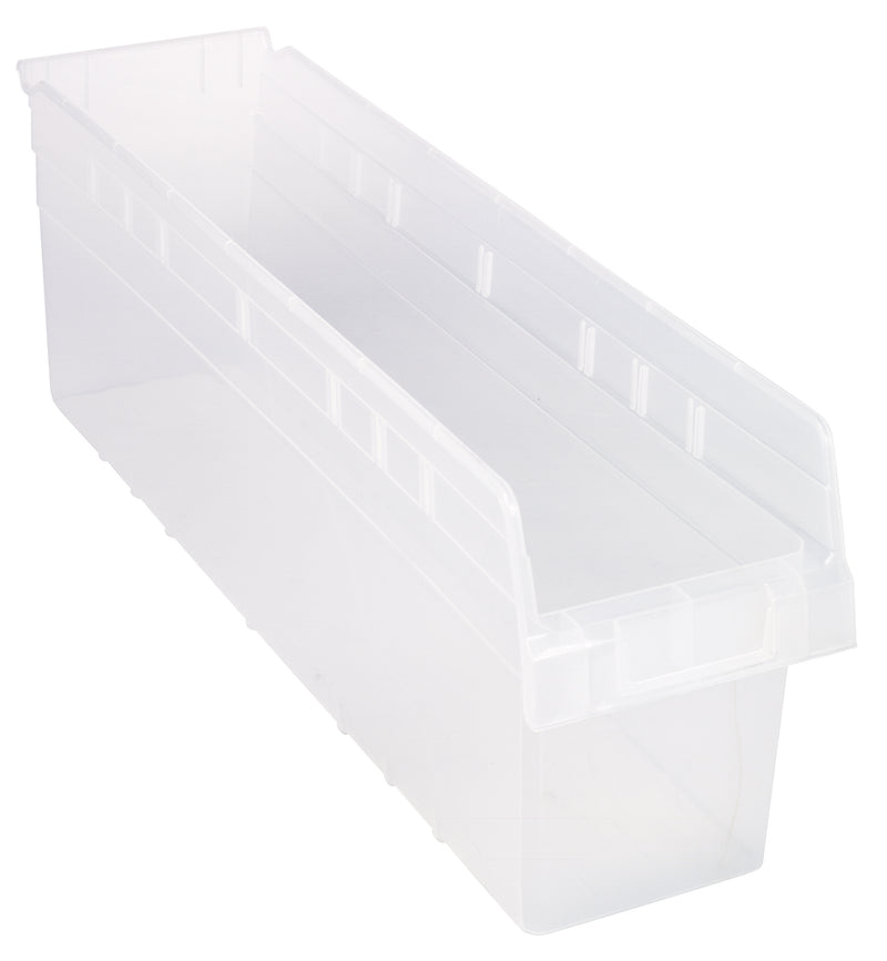 Quantum Clear-View Store-Max 8" Shelf Bins – QSB801CL to QSB806CL – Case Pack – 23-5/8" x 6-5/8" x 8" – QSB806CL – Clear