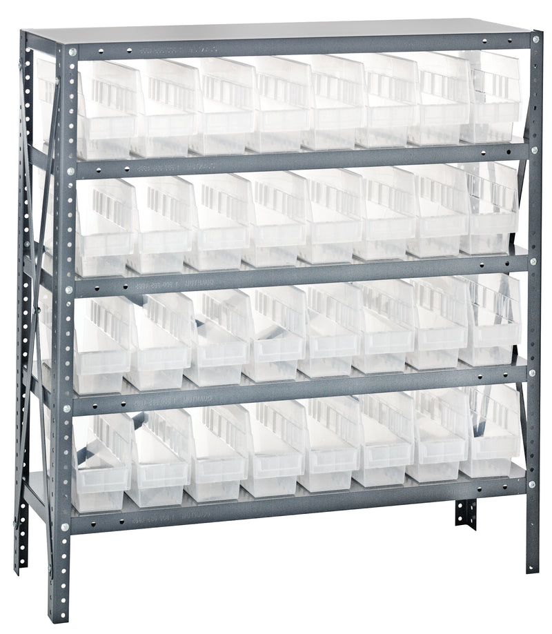 Quantum Clear-View Steel Shelving Units – 1239-201CL to 1275-202CL – 1239-201CL – Clear