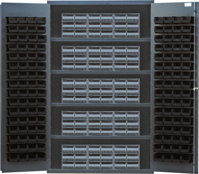 Quantum Storage Cabinets with Bins – 24" x 48" x 78" – QSC Series – QSC-QIC64 – Black