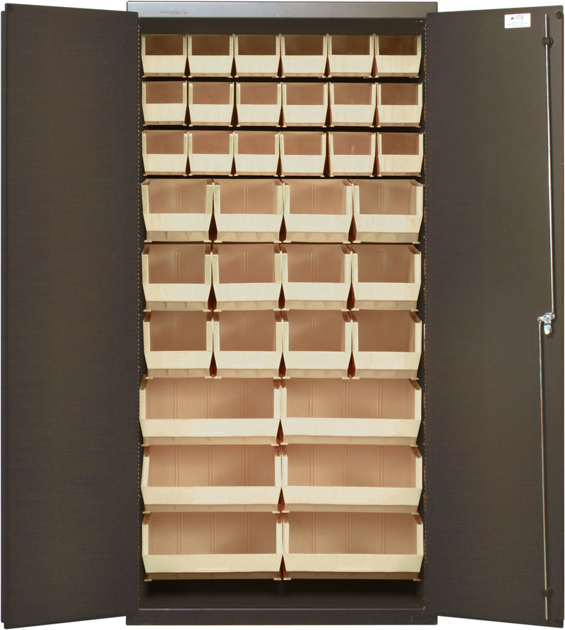 Quantum 36" Wide Storage Cabinets – 36" x 18" x 72" – Kit – QSC-36-FD – Ivory