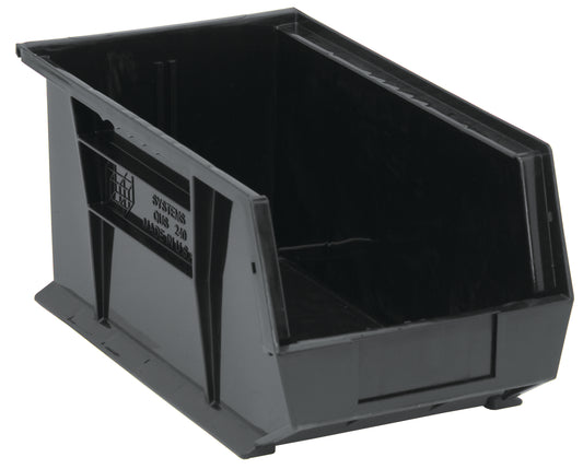 Quantum Ultra Stack & Hang Bins – QUS240 to QUS248 – Case Pack – 14-3/4" x 8-1/4" x 7" – QUS240 – Black