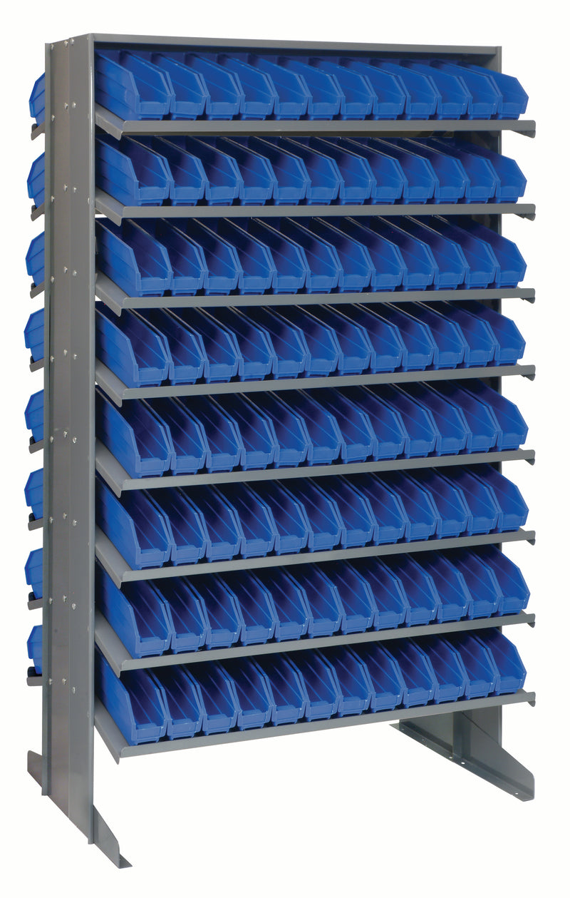 Quantum Double-Sided Pick Racks with Bins – 24" x 36" x 60" – QPRD-100 – Blue