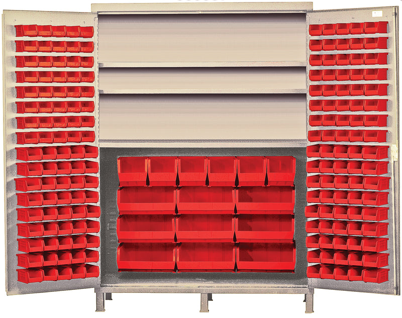 Quantum 60" Wide Storage Cabinets – 60" x 24" x 84" – QSC-BG-60S – Red