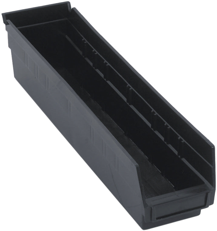 Quantum 4" Shelf Bins – QSB100 to QSB104 – Case Pack – 17-7/8" x 4-1/8" x 4" – QSB103 – Black