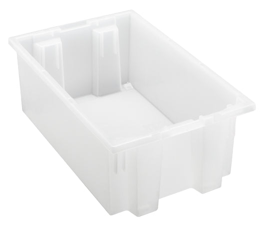 Quantum Clear-View Stack & Nest Totes – SNT180CL to SNT225CL – Case Pack – 18" x 11" x 6" – SNT180CL – Clear