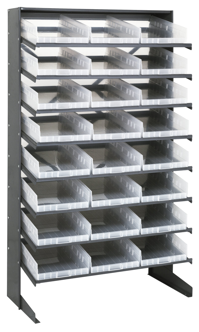 Quantum Single-Sided Pick Racks – 18" x 36" x 60" – QPRS-110CL – Clear