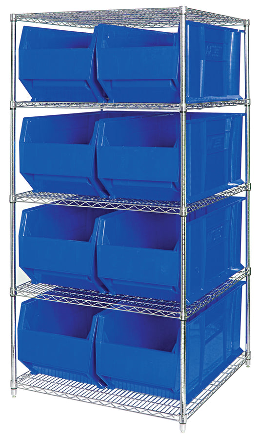 Quantum 30" & 36" Wire Shelving Systems – 48" x 36" x 86" – WR5-995 – Blue