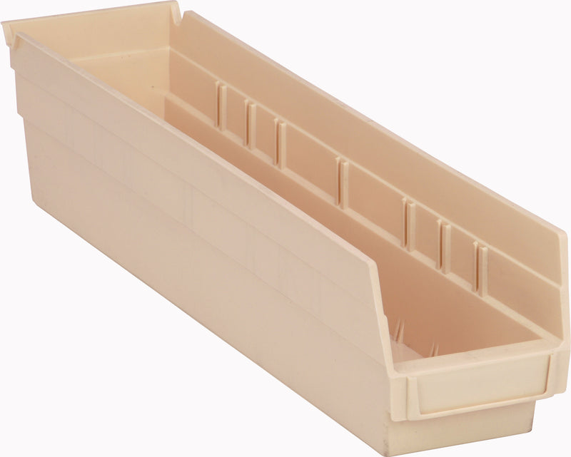 Quantum 4" Shelf Bins – QSB100 to QSB104 – Case Pack – 17-7/8" x 4-1/8" x 4" – QSB103 – Ivory
