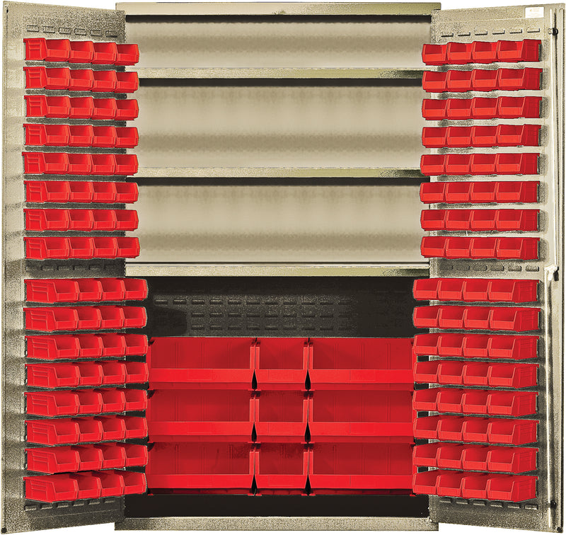 Quantum 48" Wide Storage Cabinets – 48" x 24" x 78" – QSC-BG Series – Kit – QSC-BG-48S – Red