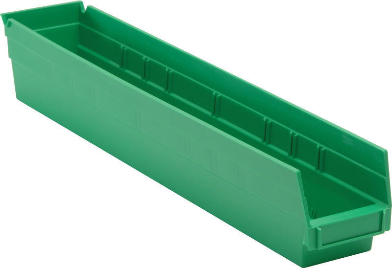 Quantum 4" Shelf Bins – QSB105 to QSB110 – Case Pack – 23-5/8" x 4-1/8" x 4" – QSB105 – Green