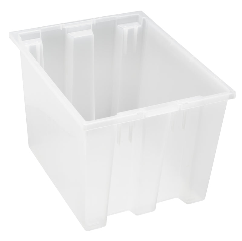 Quantum Clear-View Stack & Nest Totes – SNT180CL to SNT225CL – Case Pack – 19-1/2" x 15-1/2" x 13" – SNT195CL – Clear