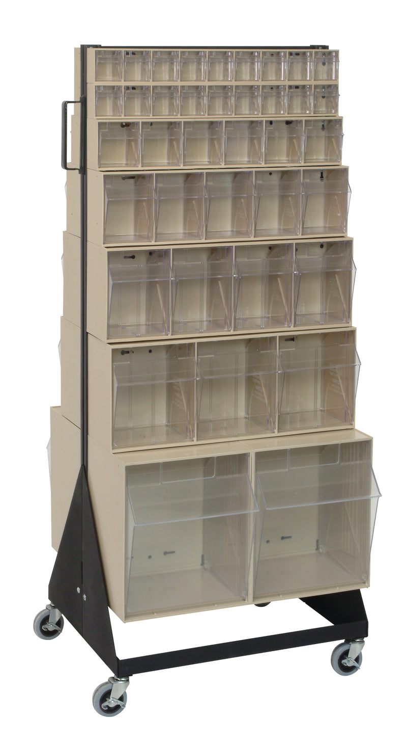 Quantum Clear Tip-Out Bin Stand – 16" x 23-5/8" x 52" – QFS248-76 – QFS248-76 – QFS400 – Ivory