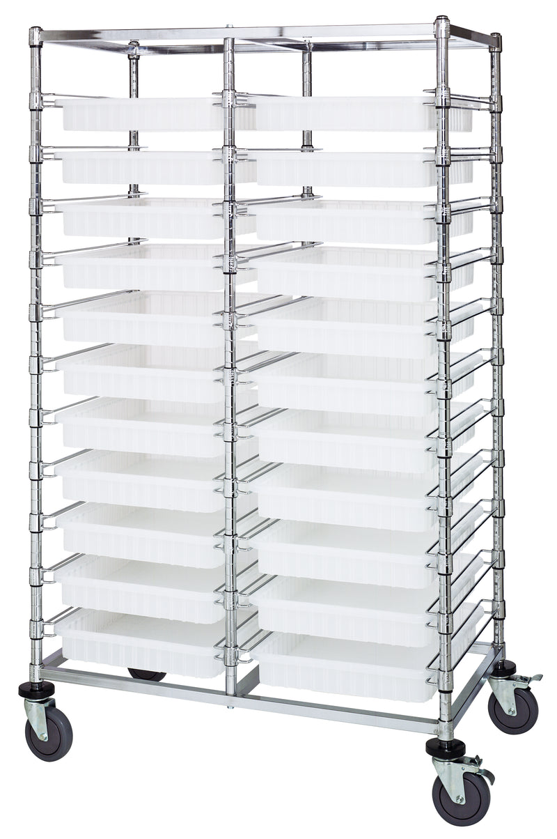 Quantum Clear-View Bin Carts – 24" x 40" x 69" – BC214069M2DCL – Clear