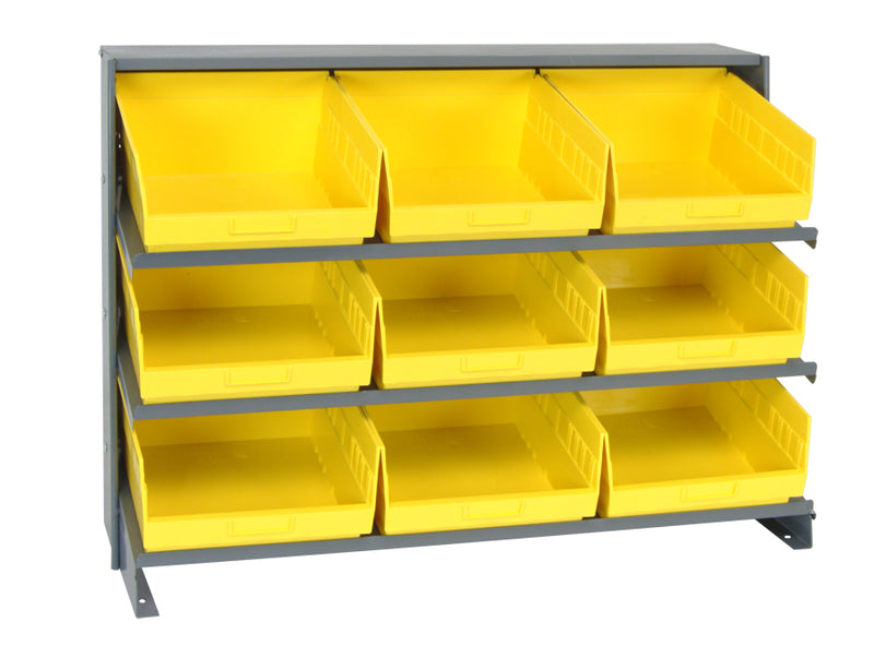Quantum Bench Racks with Bins – 12" x 36" x 26-1/2" – QPRHA-209 – Yellow