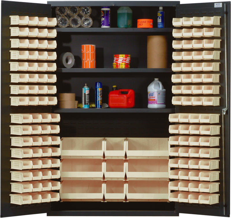 Quantum 48" Wide Storage Cabinets – 48" x 24" x 78" – QSC Series – Kit – QSC-48S – Ivory