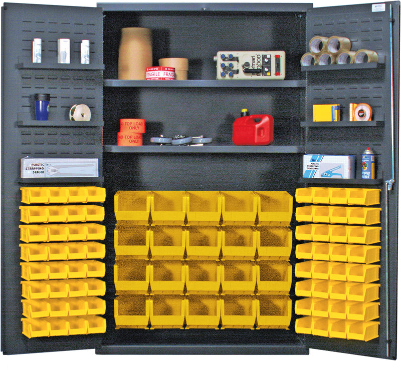 Quantum 48" Wide Storage Cabinets – 48" x 24" x 78" – QSC Series – Kit – QSC-4804 – Yellow