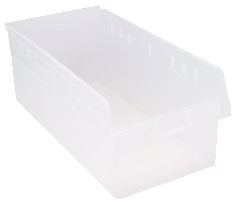 Quantum Clear-View Store-Max 8" Shelf Bins – QSB807CL to QSB816CL – Case Pack – 23-5/8" x 11-1/8" x 8" – QSB816CL – Clear