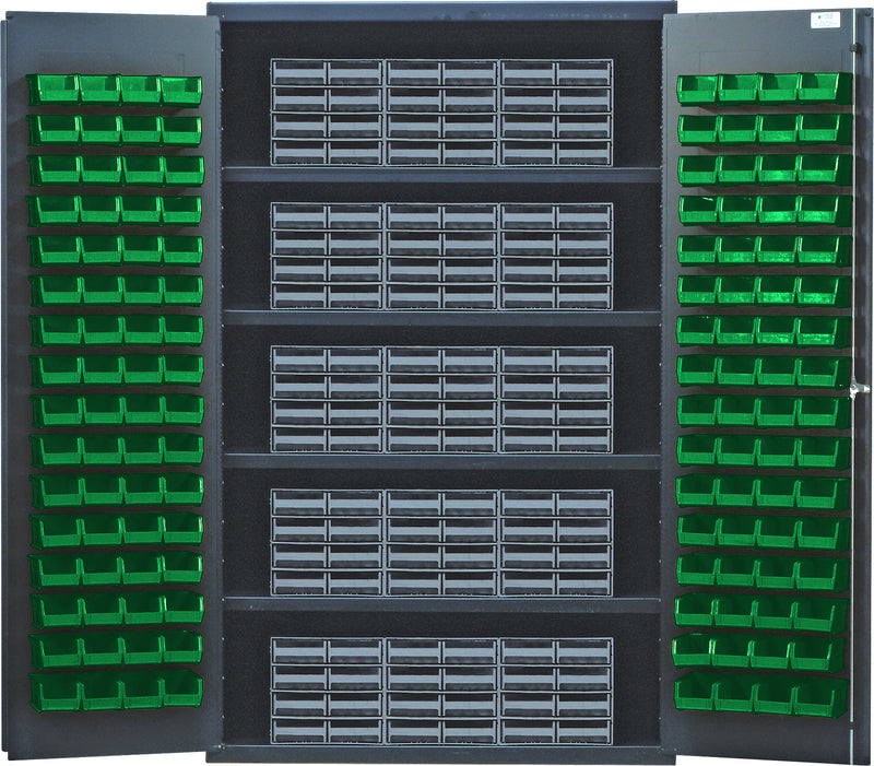 Quantum Storage Cabinets with Bins – 24" x 48" x 78" – QSC Series – QSC-QIC83 – Green
