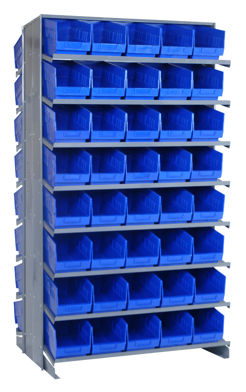 Quantum Double-Sided Pick Racks with Bins – 24" x 36" x 63-1/2" – Kit – QPRD-202 – Blue