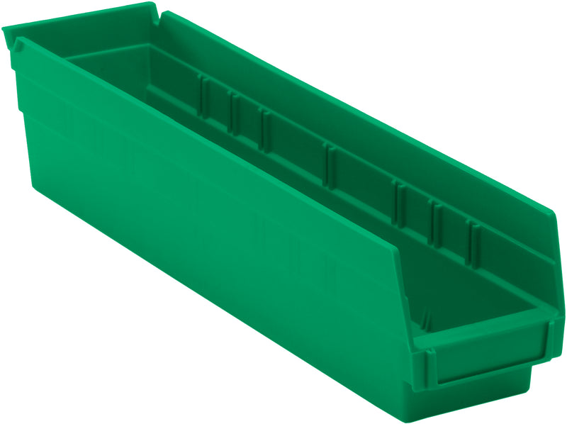 Quantum 4" Shelf Bins – QSB100 to QSB104 – Case Pack – 17-7/8" x 4-1/8" x 4" – QSB103 – Green