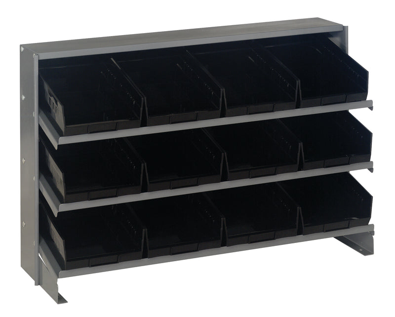 Quantum Bench Racks with Bins – 12-1/2" x 36" x 23" – QPRHA-107 – Black