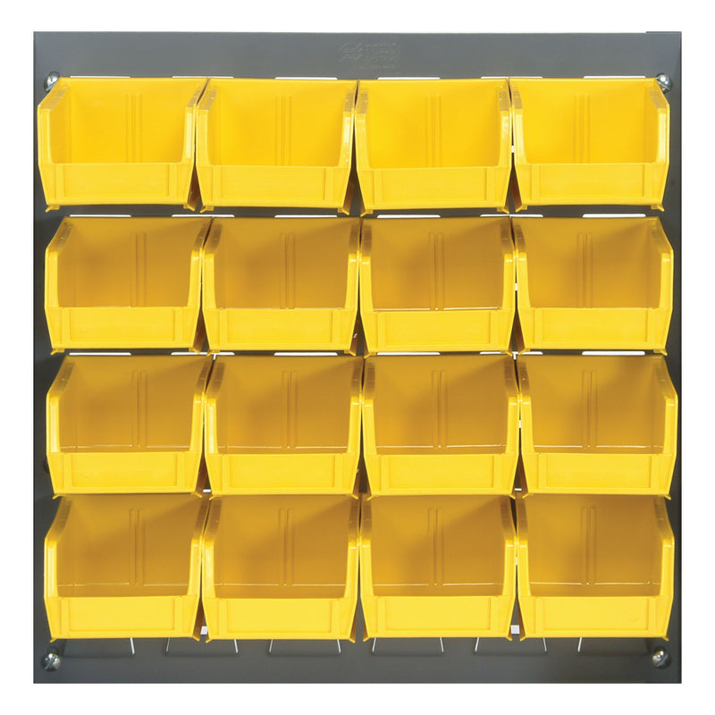 Quantum Stack & Hang Gray Louvered Panel with Bins – 18" x 19" – Kit – QLP-1819 – QLP-1819 – 210-16 – Yellow