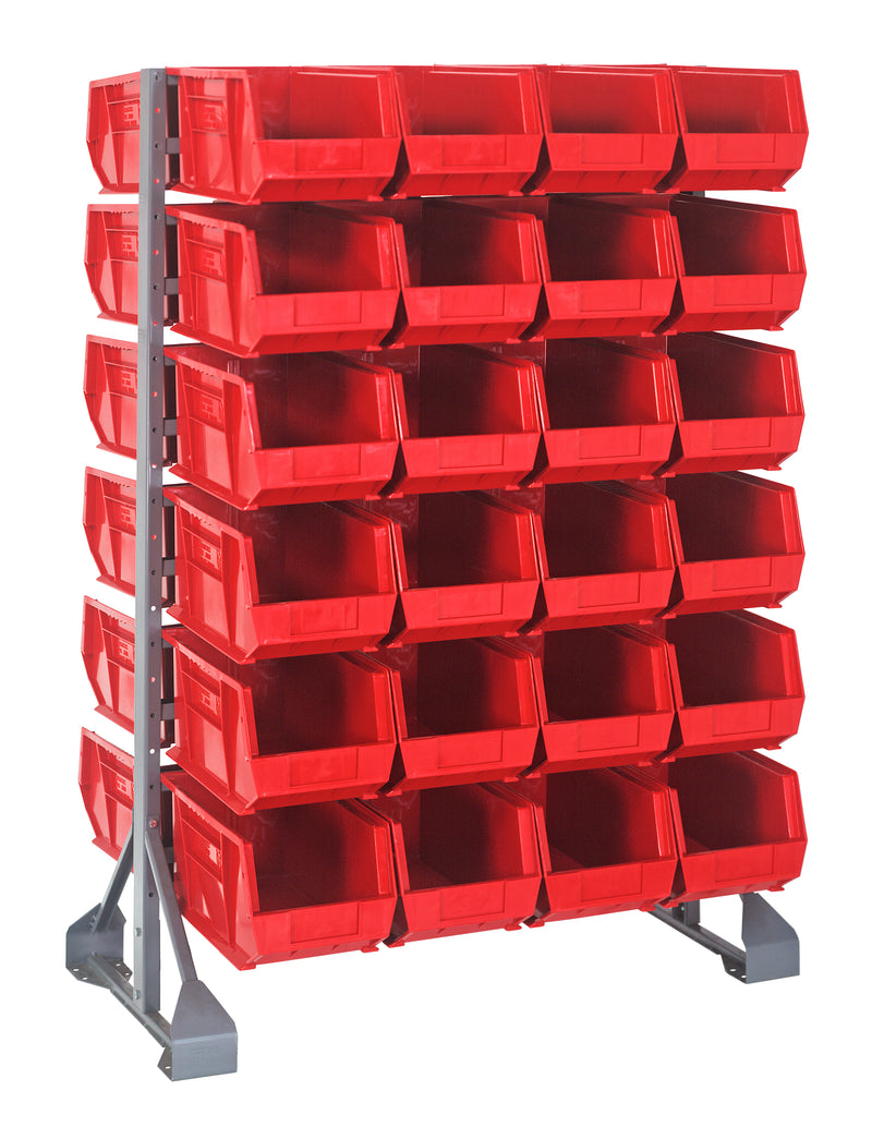 Quantum Steel Rail Bin Packages – 36" x 20" x 53" – QRU-12D-240-48 – Red