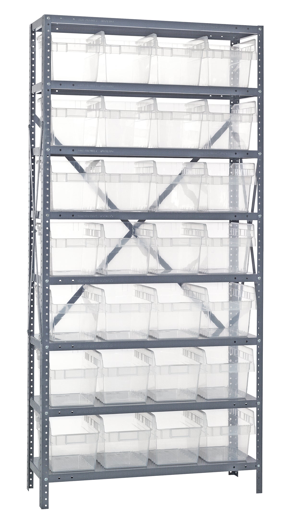 Quantum Clear-View Steel Shelving Units – 1275-SB807CL to 1839-SB810CL – 1275-SB807CL – Clear