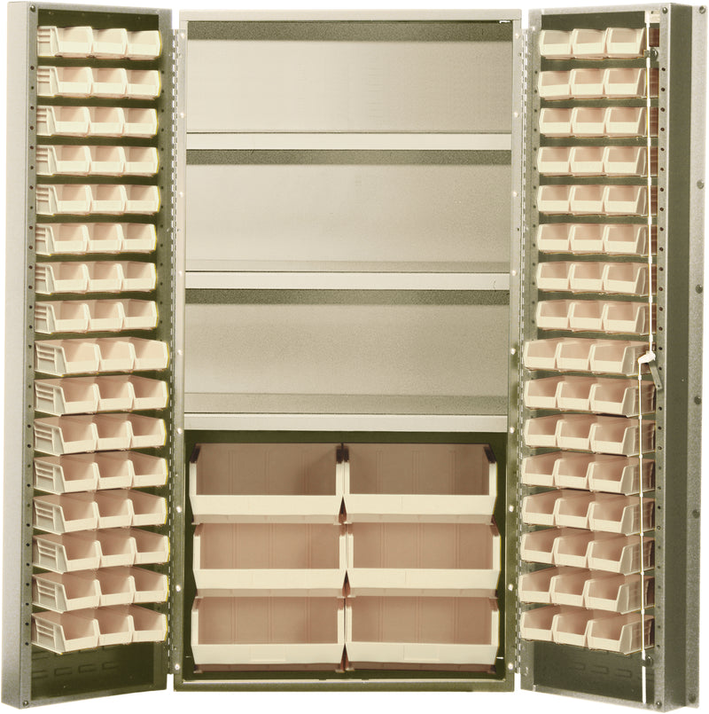 Quantum 36" Wide Storage Cabinets – 36" x 24" x 72" – QSC-BG Series – QSC-BG-36 to QSC-BG-36S – Kit – QSC-BG-36S – Ivory