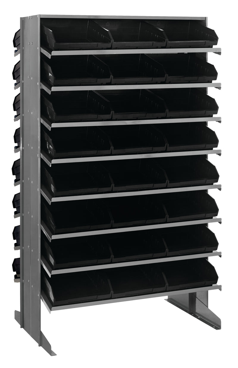 Quantum Double-Sided Pick Racks with Bins – 24" x 36" x 60" – QPRD-109 – Black