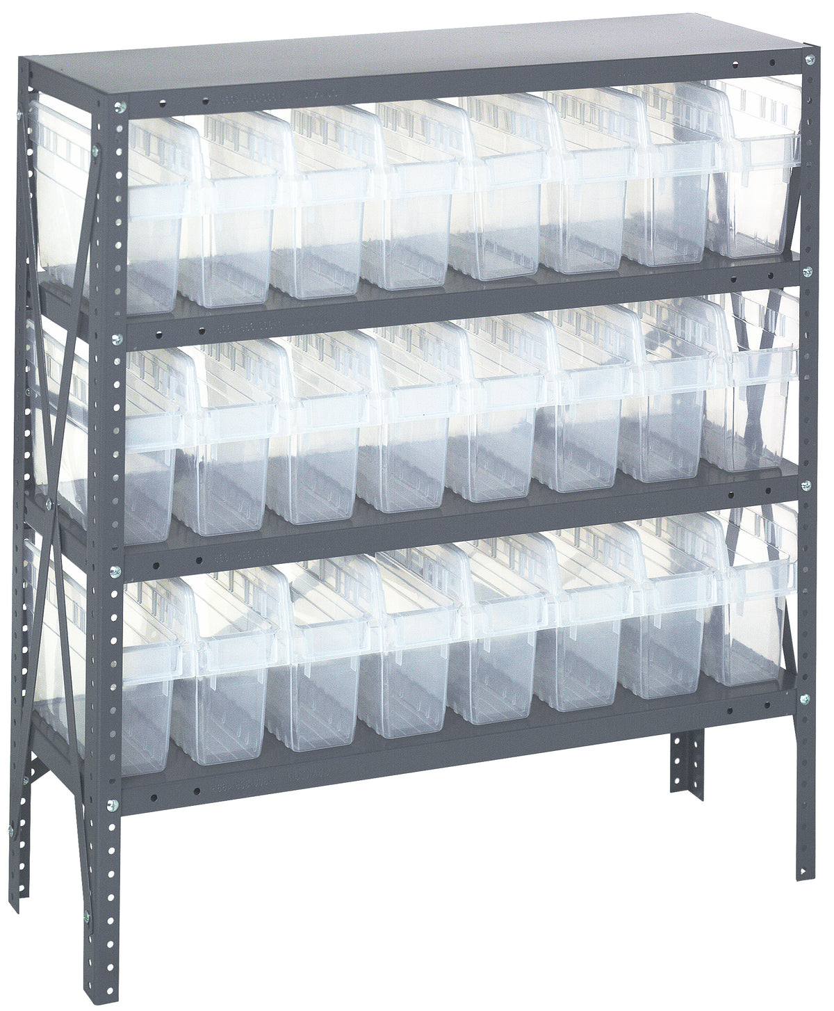 Quantum Clear-View Steel Shelving Units – 1239-SB801CL to 1275-SB802CL – 1239-SB801CL – Clear