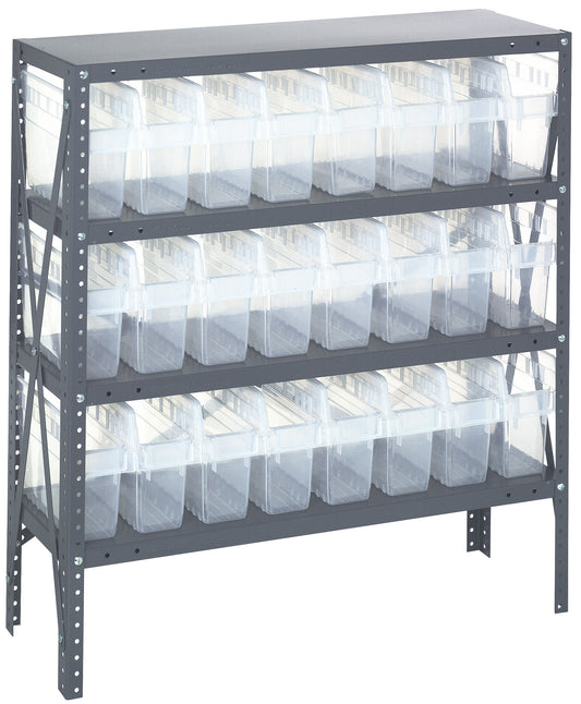 Quantum Clear-View Steel Shelving Units – 1239-SB801CL to 1275-SB802CL – 1239-SB801CL – Clear