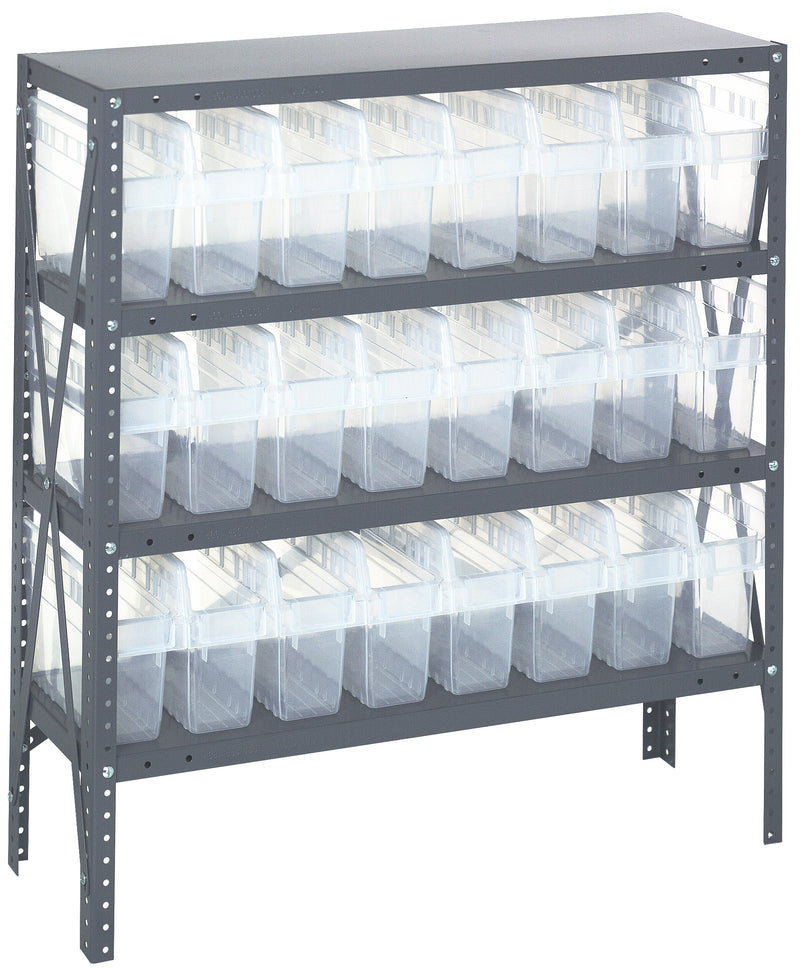 Quantum Clear-View Steel Shelving Units – 1239-SB801CL to 1275-SB802CL – 1239-SB801CL – Clear