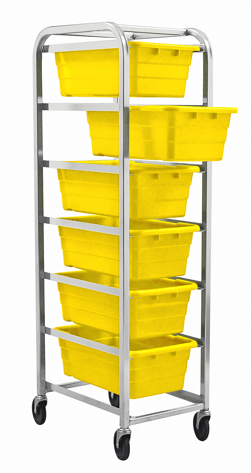 Quantum Tub Racks – TR1-2516-8 to TR6-2516-8 – 26-3/4" x 19-3/4" x 71" – TR6-2516-8 – Yellow